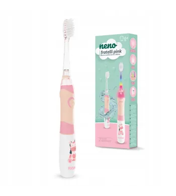Elektryczna szczoteczka Neno Fratelli ŚWIECĄCA dla dzieci 6+lat Różowa