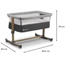 Łóżeczko dostawne LIONELO Leonie Grey Stone z materacem i torbą