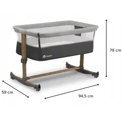 Łóżeczko dostawne LIONELO Leonie Grey Stone z materacem i torbą Łóżeczko dostawne LIONELO Leonie Grey Stone z materacem i torbą