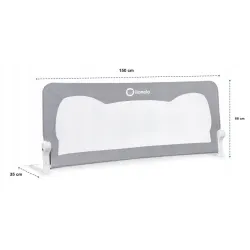 Barierka BRAMKA ZABEZPIECZAJĄCA do łóżka WYSOKA 150x66cm BEŻ Lionelo Grey Melange