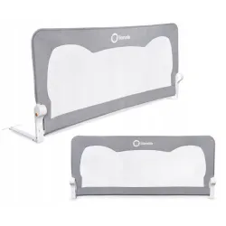 Barierka BRAMKA ZABEZPIECZAJĄCA do łóżka WYSOKA 150x66cm BEŻ Lionelo Grey Melange