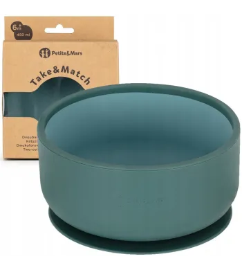 Petite&Mars miseczka silikonowa dwukolorowa Green