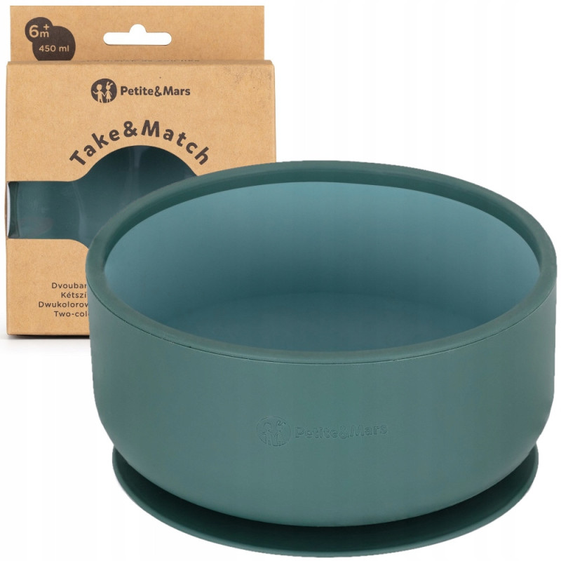 Petite&Mars miseczka silikonowa dwukolorowa Green