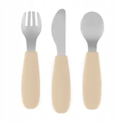 PETITE&MARS Sztućce dla dzieci ze stali nierdzewnej Desert Sand