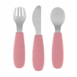 PETITE&MARS Sztućce dla dzieci ze stali nierdzewnej Dusty Rose