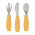 PETITE&MARS Sztućce dla dzieci ze stali nierdzewnej Intense Ochre