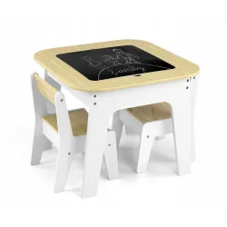 Milly Mally Zestaw mebli Olaf Blocks - Stolik i dwa krzesełka White