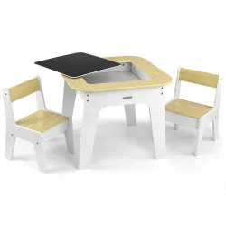 Milly Mally Zestaw mebli Olaf Blocks - Stolik i dwa krzesełka White