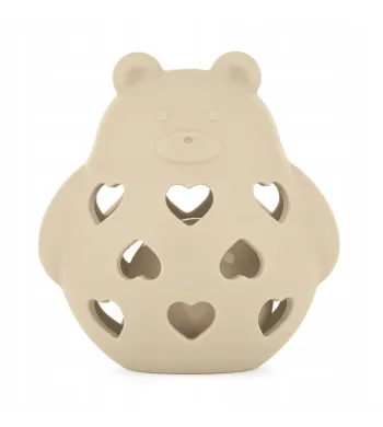 PETITE&MARS Silikonowa zabawka z grzechotką Bear Basil Desert Sand