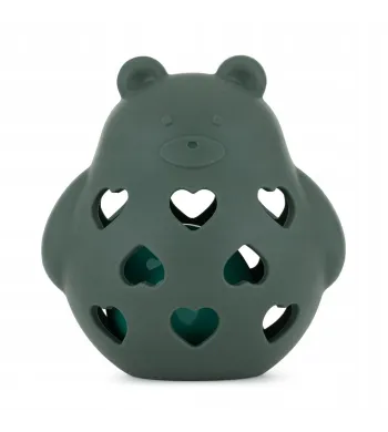 PETITE&MARS Silikonowa zabawka z grzechotką Bear Basil Misty Green