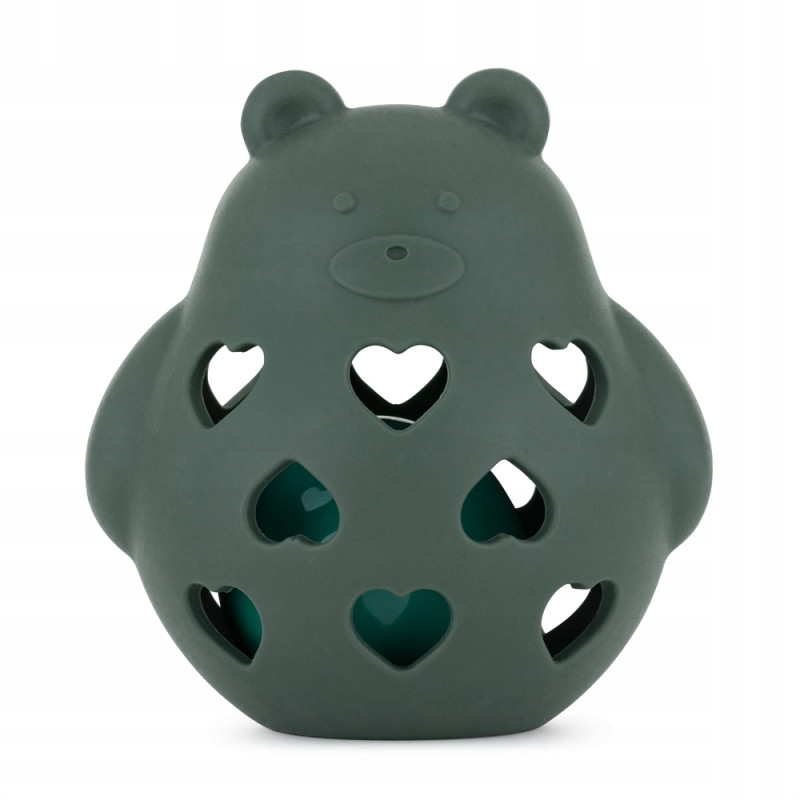 PETITE&MARS Silikonowa zabawka z grzechotką Bear Basil Misty Green