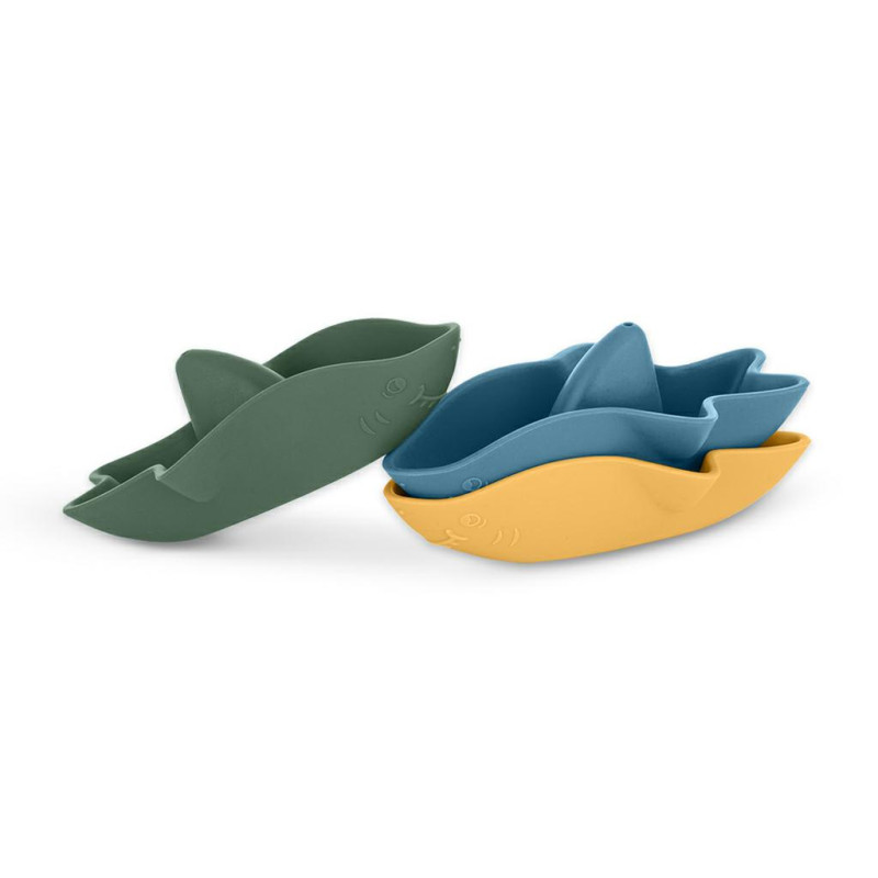 Petite&Mars Sharks - silikonowe zabawki do kąpieli  3szt