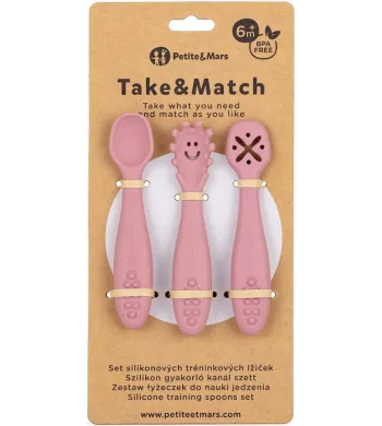 petite zes. łyż 3szt Dusty Rose