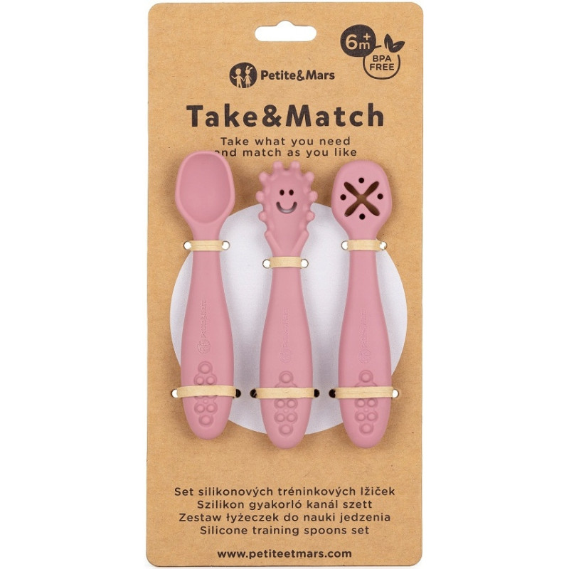 petite zes. łyż 3szt Dusty Rose