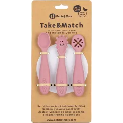 PETITE&MARS Zestaw silikonowych łyżeczek 3 szt Dusty Rose