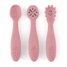 PETITE&MARS Zestaw silikonowych łyżeczek 3 szt Dusty Rose