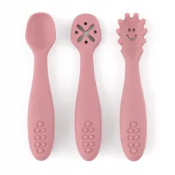 PETITE&MARS Zestaw silikonowych łyżeczek 3 szt Dusty Rose