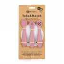 PETITE&MARS Zestaw silikonowych łyżeczek 3 szt Dusty Rose