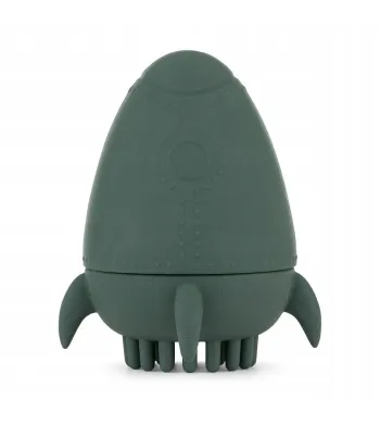 PETITE&MARS Silikonowa zabawka kąpielowa ze szczotką Rocket Misty Green