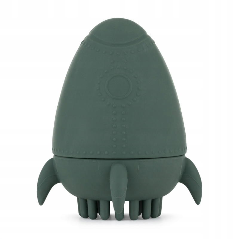 PETITE&MARS Silikonowa zabawka kąpielowa ze szczotką Rocket Misty Green