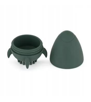 PETITE&MARS Silikonowa zabawka kąpielowa ze szczotką Rocket Misty Green