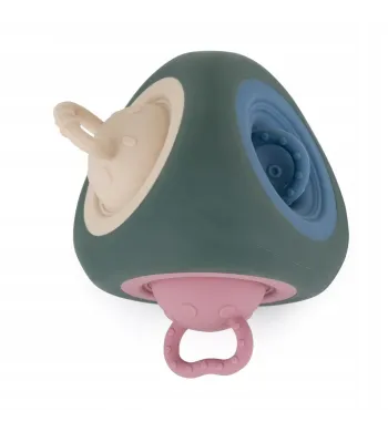 PETITE&MARS Silikonowa zabawka sensoryczna Pop-up Triangle Misty Green