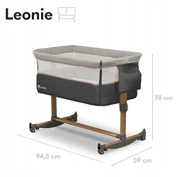 Łóżeczko dostawne LIONELO Leonie Grey Stone z materacem i torbą Łóżeczko dostawne LIONELO Leonie Grey Stone z materacem i torbą