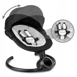 Bujaczek  leżaczek elektryczny 2w1 REVE pilot aplikacja black/silver Bujaczek  leżaczek elektryczny 2w1 REVE pilot aplikacja black/silver