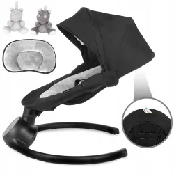 Bujaczek  leżaczek elektryczny 2w1 REVE pilot aplikacja black/silver Bujaczek  leżaczek elektryczny 2w1 REVE pilot aplikacja black/silver