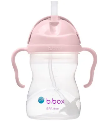 B.BOX BIDON KUBEK Z OBCIĄŻONĄ SŁOMKĄ RURKĄ DLA DZIECI 240ml blush
