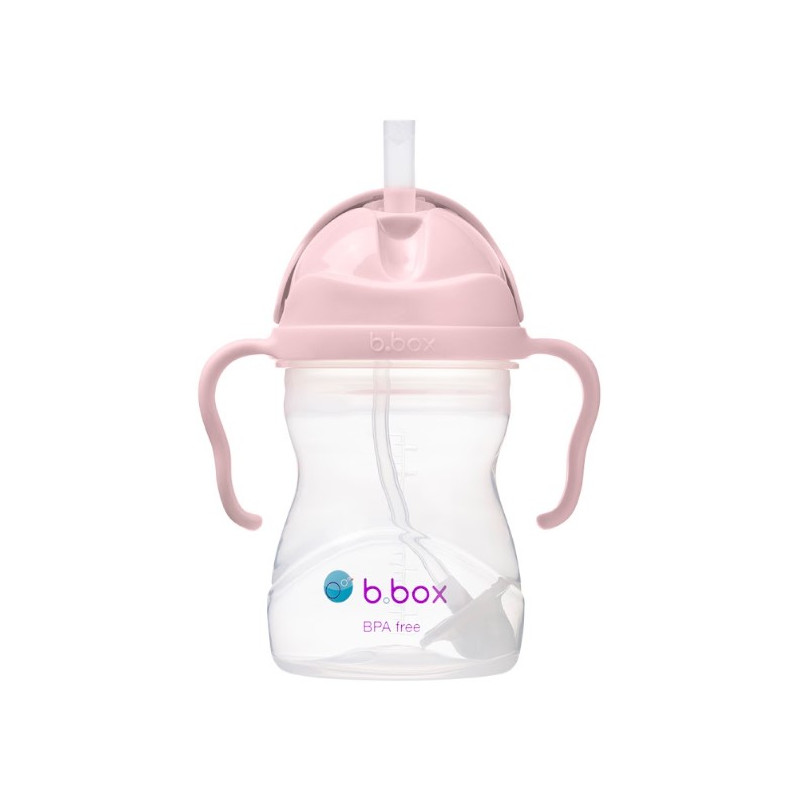 B.BOX BIDON KUBEK Z OBCIĄŻONĄ SŁOMKĄ RURKĄ DLA DZIECI 240ml blush