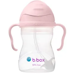 B.BOX BIDON KUBEK Z OBCIĄŻONĄ SŁOMKĄ RURKĄ DLA DZIECI 240ml blush