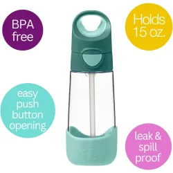 B.BOX BIDON BUTELKA TRITANOWA DO PICIA ZE SŁOMKĄ  450ML Emerald Forest