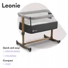 Łóżeczko dostawne LIONELO Leonie Grey Stone z materacem i torbą