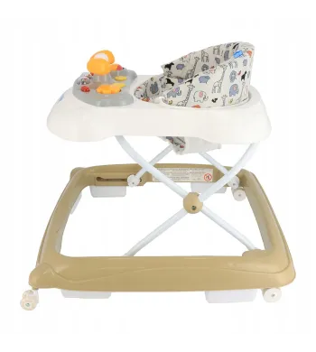 Chodzik Baby Mix z kierownicą i silikonowymi kółkami cappuccino