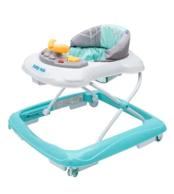 Chodzik Baby Mix z kierownicą i silikonowymi kółkami miętowy