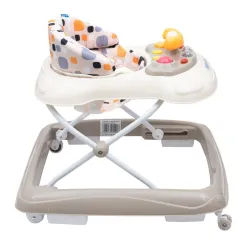 Chodzik Baby Mix z kierownicą i silikonowymi kółkami beige