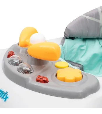 Chodzik Baby Mix z kierownicą i silikonowymi kółkami miętowy