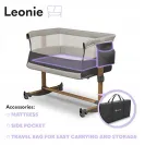 Łóżeczko dostawne LIONELO Leonie Grey Stone z materacem i torbą