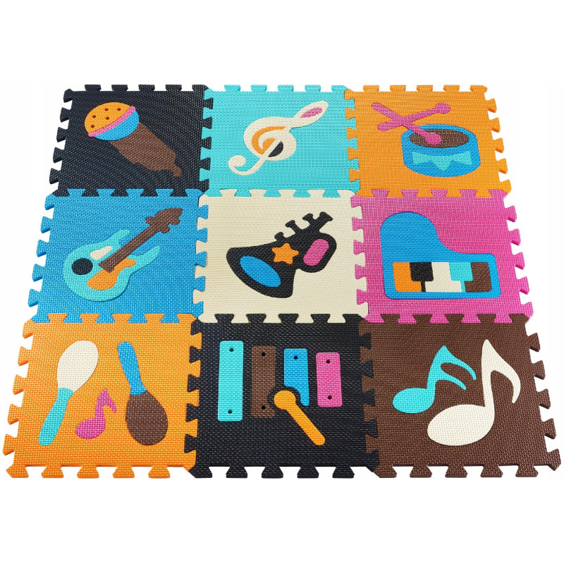 Mata edukacyjna Pianka 9 puzzli 85x85cm Miękkie puzzle podłogowe MUSICAL