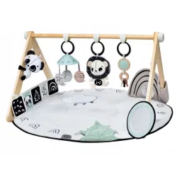 Gimnastyka/mata edukacyjna z drewnianym stojakiem - Décor czarno-biała