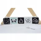 Gimnastyka/mata edukacyjna z drewnianym stojakiem - Décor czarno-biała