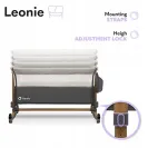 Łóżeczko dostawne LIONELO Leonie Grey Stone z materacem i torbą