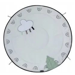 Gimnastyka/mata edukacyjna z drewnianym stojakiem - Décor czarno-biała