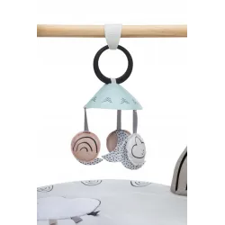 Gimnastyka/mata edukacyjna z drewnianym stojakiem - Décor czarno-biała