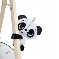 Gimnastyka/mata edukacyjna z drewnianym stojakiem - Décor czarno-biała