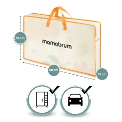 MAMABRUM Dwustronna mata piankowa 180x120 Egzotyczne słonie/Szarość R18