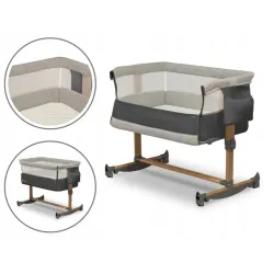 Łóżeczko dostawne LIONELO Leonie Grey Stone z materacem i torbą Łóżeczko dostawne LIONELO Leonie Grey Stone z materacem i torbą