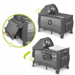 Łóżeczko turystyczne, kojec LIONELO SVEN PLUS Grey Łóżeczko turystyczne, kojec LIONELO SVEN PLUS Grey