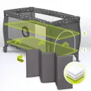 Łóżeczko turystyczne, kojec LIONELO SVEN PLUS Grey